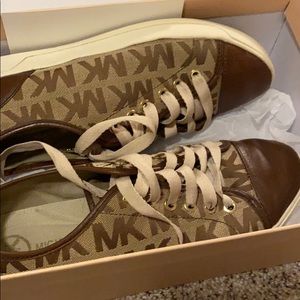 Tan and brown MK sneakers